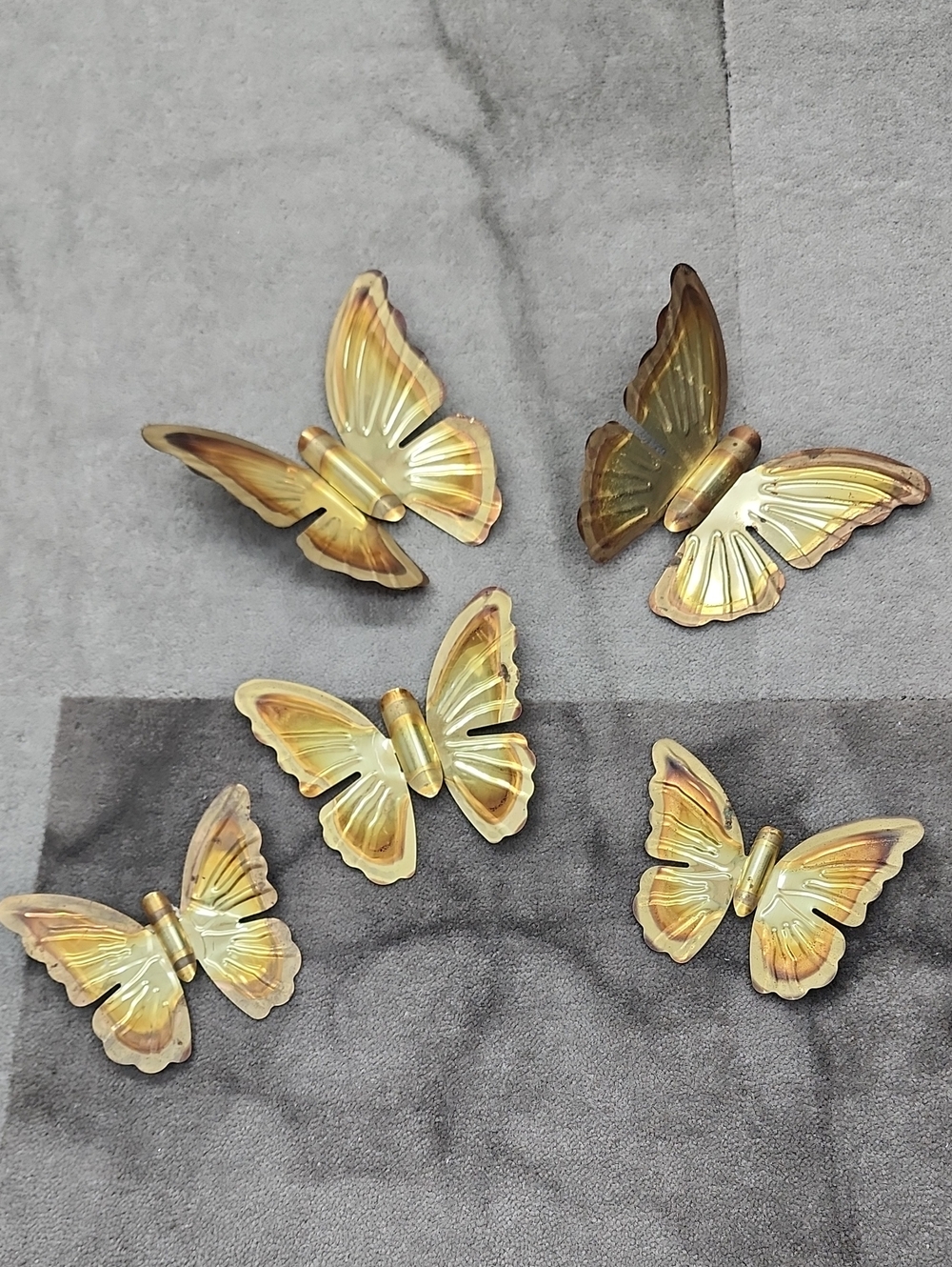 Homco Gold and Cream Butterfly Wall Decor Set